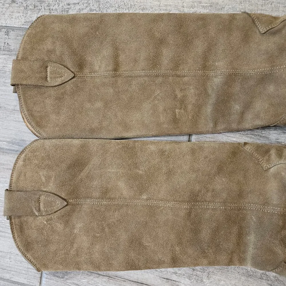 Isabel Marant Denvee Suede Knee High Boots Women EU 38 US 8 Taupe Western‎ - Picture 10 of 16